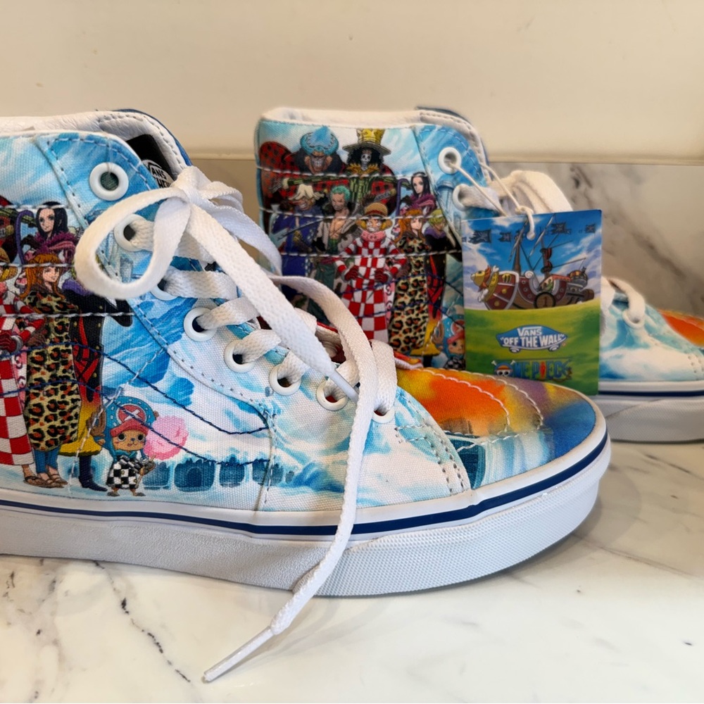 Vans High-Top Sneakers - 5.5 women’s 4 men’s 3.5 kids One Piece Collaboration